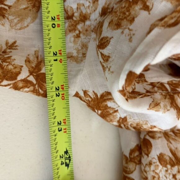 Charter Club Blouse Women's XL Linen Luxury V-Neck Boho Pleated Beaded Top - Picture 7 of 8